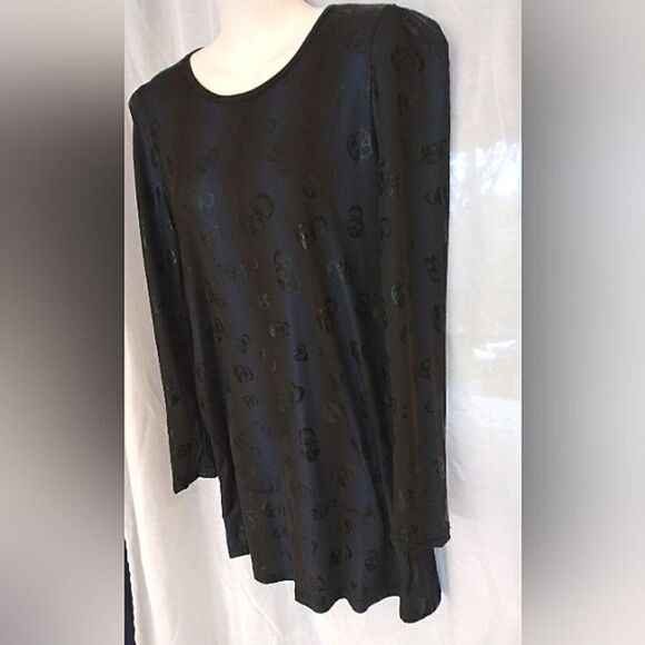 Skull Satin Mini Dress w/ Pockets Navy XS  Tunic - Picture 4 of 7